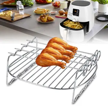 Air Fryer Rack for Ninja Air Fryer Multi-Layer Double Basket Air Fryer  Accessories 304 Stainless Steel Grilling Rack Cooking Rack Toast Rack for  Oven Microwave Baking Roasting 