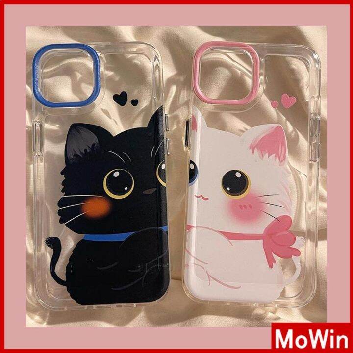 mowin-เข้ากันได้สำหรับ-เคสไอโฟน-เคสไอโฟน11-เคส-iphone-11-สำหรับ-iphone-14-pro-max-เคส-iphone-เคสนิ่ม-tpu-เคสใสชุบปุ่มกันกระแทกแมวแมวน่ารักเข้ากันได้สำหรับ-iphone-13-pro-max-12-pro-max-11-pro-max-7plus