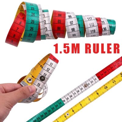【YF】◆┅  1.5M/60in Soft Tape Measure Tailors with Fasteners Measuring Double-sided Ruler Needlework Sewing