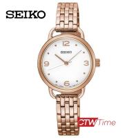 Seiko Womens Recrafted Wrist นาฬิกาข้อมือผู้หญิง สแตนเลสแท้ รุ่น SUR672P1 (สีโรสโกลด์)