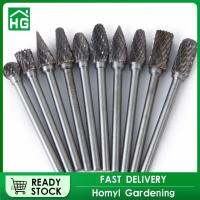 Homyl YG8เหล็กทังสเตนโรตารีคาร์ไบด์เสี้ยนเส้นผ่านศูนย์กลางหัว6มม. 10ชิ้น