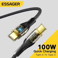 Essager สายชาร์จเร็ว USB-C ไปยัง USB C,สาย PD 100W สายชาร์จเร็วสำหรับ Macbook iPad ซัมซุงฮัวเหว่ยเสี่ยวหมี่สาย POCO 5A Type-C