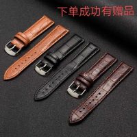 ❀❀ Original full set of universal new stainless steel buckle brown crocodile leather strap anti-sweat waterproof