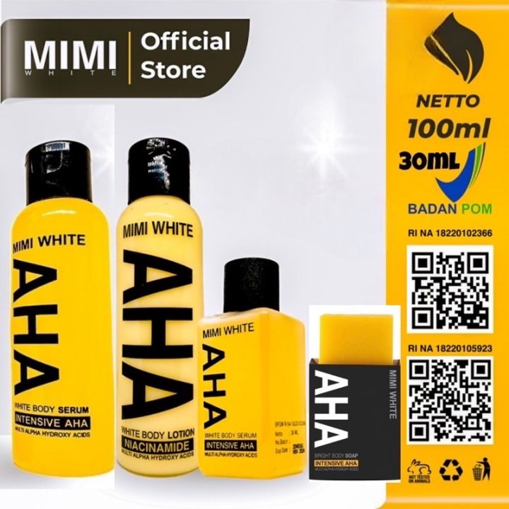 Mimi White Aha Body Whitening Serum Booster Tubuh 30ml Aha Brightening Bright Asli Body Lotion 0866