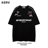 ASRV เสื้อยืดแขนสั้นผู้ชายพิมพ์ลายเสื้อฮู้ดแขนยาวลำลองคอกลม