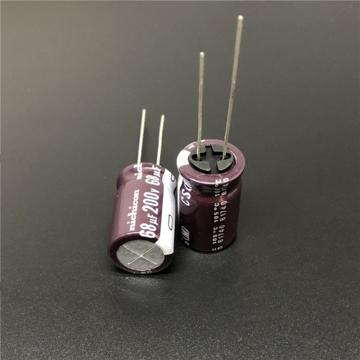 5pcs-50pcs-68uf-200v-nichicon-cs-series-12-5x20mm-high-ripple-current-high-reliability-200v68uf-aluminum-electrolytic-capacitor