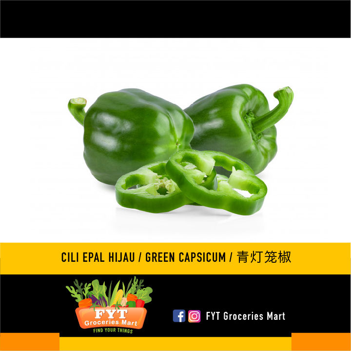 Fyt Groceries Vegetables Cili Epal Hijau Green Capsicum 青灯笼椒