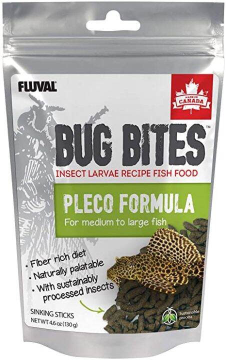 130g A6587 Fluval Bug Bites Insect Larvae Recipe Fish Food Pleco ...