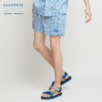 DAPPER x LEISURE PROJECTS กางเกงขาสั้น Mosaic Tile Print สีฟ้า