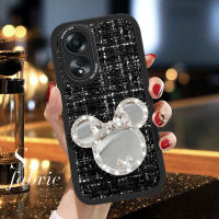 Case4you สำหรับ OPPO A58 4G A78 4G เคสหลังผ้ากระจกมิกกี้เนื้อนุ่มเคสโทรศัพท์ฝาครอบผ้าซิลิโคน