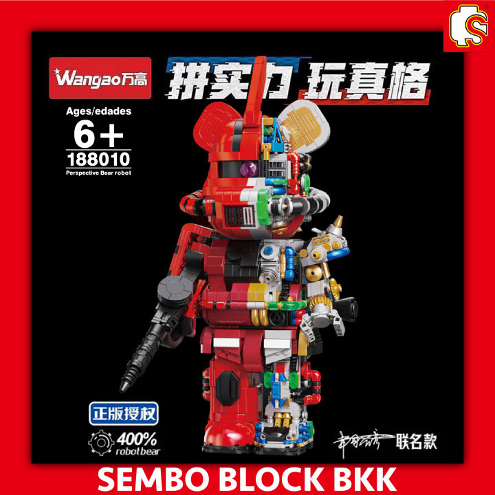ชุดตัวต่อ-wangao188010-bear-robot-แบบริคโรบอร์ท-zaku-ii-ms-06s-mechanical-robot-ขนาดเท่ากับ-400