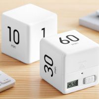 ☼ White Color Cube Kitchen Timer Cubic Timer Minutes For Time Management Kids Timer Workout Timer Cooking Accessories Cocina Tools