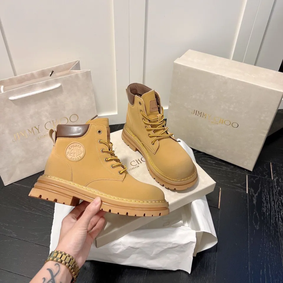 2023 Jimmy Ch00 Spring New Martin Boots Steve Madden Yellow Boots