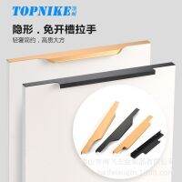 [COD] Punch-free invisible side-mounted hidden handle minimalist wardrobe door cabinet kitchen drawer strip dumb gold