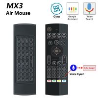 MX3-L backlit Air Mouse T3สมาร์ทเสียงรีโมทคอนล2.4G RF คีย์บอร์ดไร้สายสำหรับ X96 Minin KM9