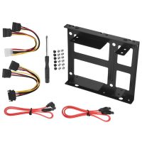 Dual SSD HDD Mounting Bracket 3.5 to 2.5 Internal Hard Disk Drive Kit Cables 2.5 Hard Disk Drive to 3.5 Bay Tray Caddy