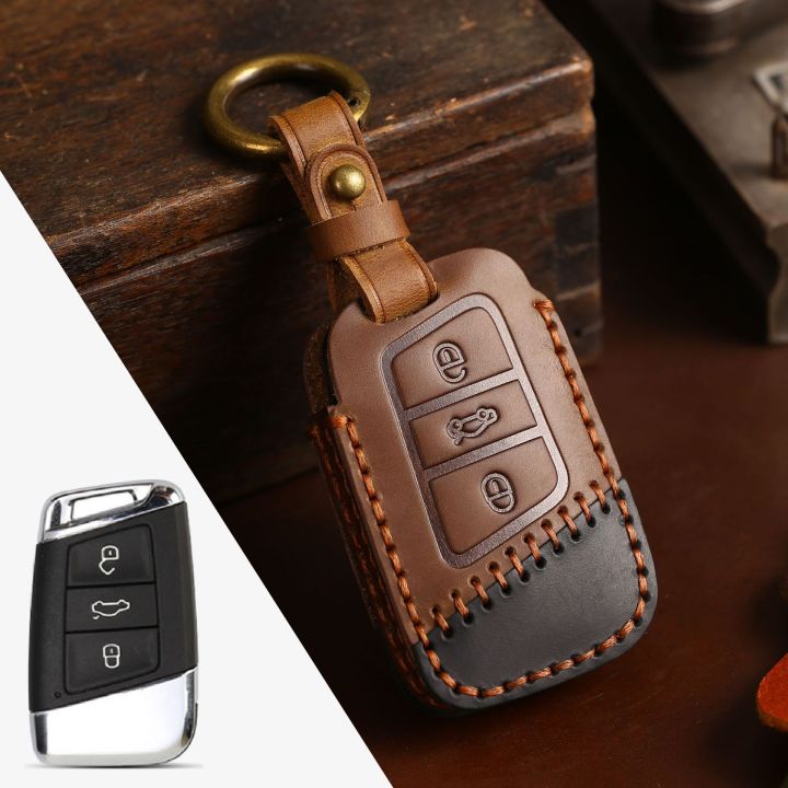 leather-car-key-case-cover-for-volkswagen-vw-polo-golf-7-sagitar-passat-for-skoda-octavia-keyring-shell-bag-fob-auto-accessories