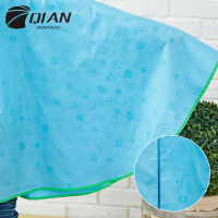 QIAN RAINPROOF Kids Rain Coat Flowering In Rain Children Rainwear PU Coating Rainsuit Transparent Big Brim Cloak Raincoat