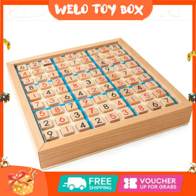 Wooden Sudoku Puzzles Board Game With Drawer 81 Grid Logical Thinking Training Educational Desktop Game