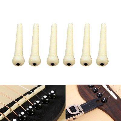 ruyifang Littlegroot ชุด 6pcs ไม้มะเกลือสีดำหมุดสะพาน Shell จุดสำหรับ Acoustic Guitar คุณภาพ