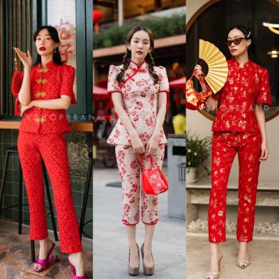 🏷️Vshopbrand #4203 #4635 #5089 Set Cheongsam กี่เพ้า ชุดกี่เพ้า ชุดเซ็ต ชุดตรุษจีน ชุดใส่ตรุษจีน ชุดสีแดง ชุดรับอังเปา