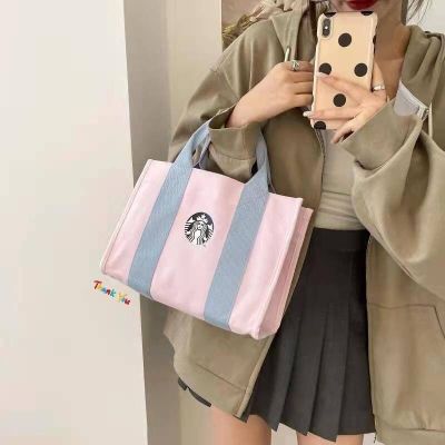 สินค้าพร้อมส่ง 💖New💖 ใหม่ กระเป๋า สตาบัค Starbucks Bag Canvas 2021 สตาร์บัค​ ถุงผ้า แคนวาส ชมพู น่ารักมาก คอลใหม่ ส่งจากไทย ไม่ต้อรอสินค้า