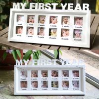 Creative DIY 0-12 Month Baby "MY FIRST YEAR" Pictures Display Plastic Photo Frame Souvenirs Commemorate Kids Growing Memory Gift