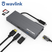 WAVLINK USB C Hub Dành Cho MacBook Pro Và USB C Windows, Dock Du Lịch Mini 7 Trong 1 Với HDMI 4K Ở Màn Hình 30Hz, Gigabit Ethernet , USB 3.0, Đầu Đọc Thẻ, Cổng Sạc 100W