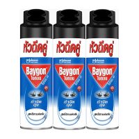 ไบกอน สเปรย์กำจัดยุง สูตรไร้กลิ่น สีฟ้า 300 มล. x 3 กระป๋อง - Baygon Blue Odorless Spray 300 ml x 3