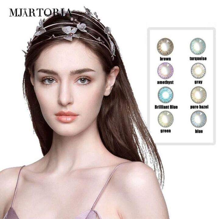 MJartoria 2pcs/Pair 14.5mm Natural Color Lens Eyes Yearly Color Contact