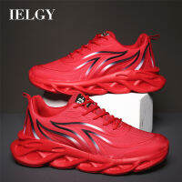 IELGY รองเท้าผ้าใบผู้ชายอินเทรนด์,รองเท้าบุรุษลำลองผูกเชือกทำจากตาข่ายข้อต่ำ