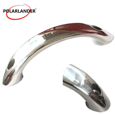 Boat Door Hatch Grab Handle Hand Rail 6-12" Oval Base Marinethrough Hole with 2 Studs Stainless Steel 316 Marine Hardware