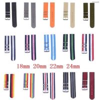 ⌚ Watch strap accessories นาโต้ NATO Canvas Nylon Strap 18 20 22 24mm Replacement DW Watch Bracelet Stainless Steel Buckle