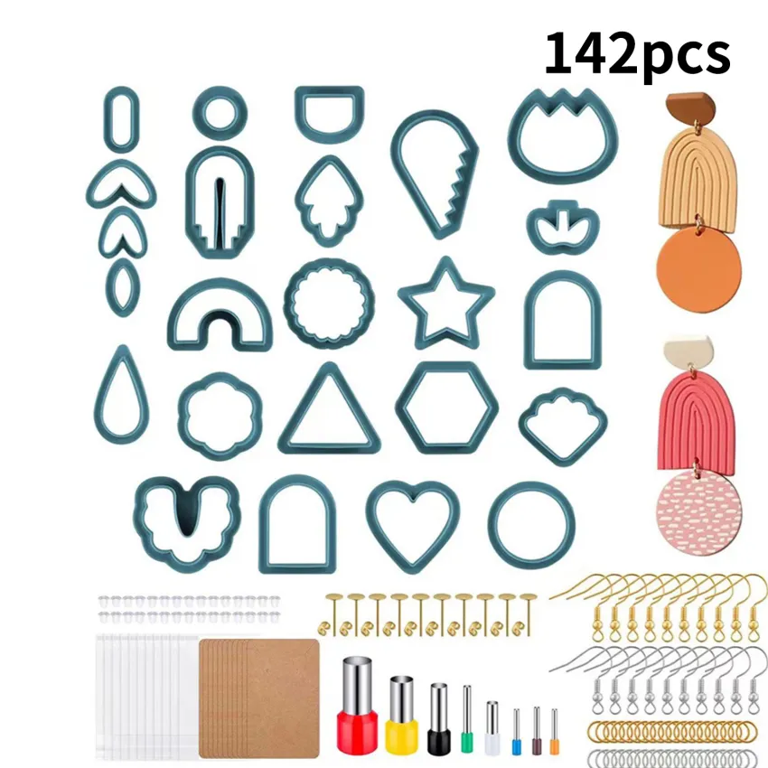 142Pcs Clay Cutters Set Polymer Clay Cutters Set with 24 Shapes