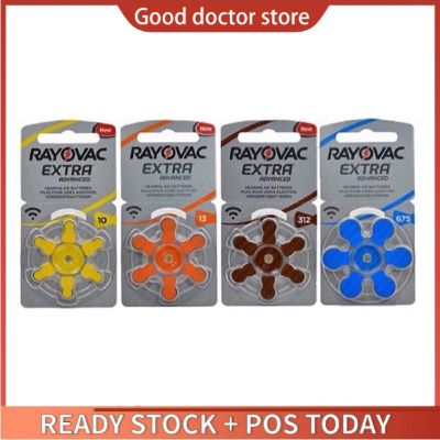 RAYOVAC Extra Advanced ขนาด10 13 312 675 Zinc Air Hearing Aid Battery (6ชิ้นต่อการ์ด)