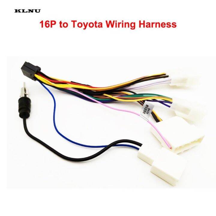KLNU 16P Car Head Unit Wire Harness Adapter For Toyota OEM Car Radio