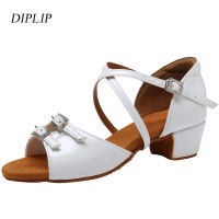 Diplip รองเท้าเต้นรำละตินผู้หญิงมืออาชีพสแควร์ส้นรองเท้าเต้นรำนุ่มปรับแทงโก้แจ๊สรองเท้าห้องบอลรูมรองเท้าแตะสำหรับ Gilr