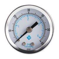 เกจวัดแรงดันต่ำขนาดเล็ก Back Mount 1/8 "เกจวัดแรงดันเกลียว Shatter-Proof Pressure Gauge For Fuel Air Oil Water