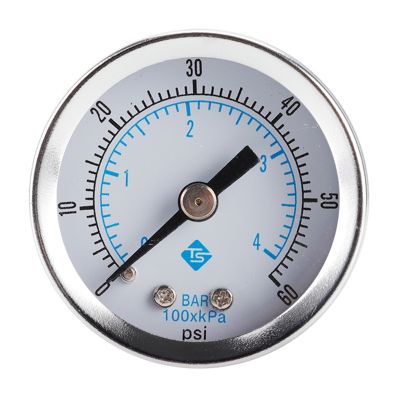 เกจวัดแรงดันต่ำขนาดเล็ก Back Mount 1/8 "เกจวัดแรงดันเกลียว Shatter-Proof Pressure Gauge For Fuel Air Oil Water