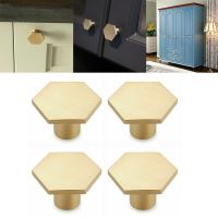 ✇ↂ 1Pcs Gold Brass Hexagon Knobs Cabinet Door Handle Dresser Drawer Pulls Home Kitchen Furniture Hardware Knobs Cupboard