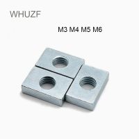 500pcs Square Nut M3 M4 M5 M6 M8 Rectangular Nuts GB39 Aluminum Profile Accessory Slider Block Thin Carbon Steel Countersunk Nut Hand Tool Parts Acces