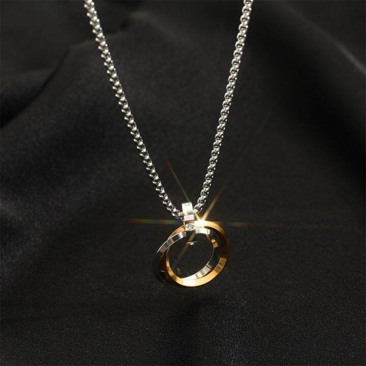 cc-fashion-round-pendant-outlet-three-necklace-chain-men-women-wholesale-choker-jewelry-shipping