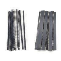 10pcs 5 pairs 40 Pin 1x40 Single Row Male and Female 2.54 Breakable Pin Header PCB JST Connector Strip for Arduino Black