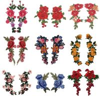 2pc/Set Embroidery Rose Flower Patch Applique diy Crafts Stiker for Jeans Hat Bag Clothes Accessories Badges(Sew On or Iron On)  Furniture Protectors