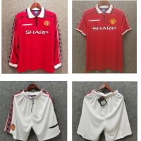 shot goods 1998 Manchester United retro home red Soccer Jersey Long sleeve shorts