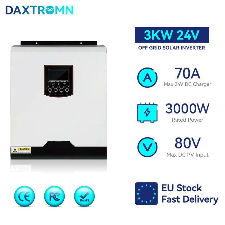 Daxtromn 3kw Off Grid Solar Inverter 24v 220v 3000w Pure Sine Wave Inverter 70a Solar Charge 2407