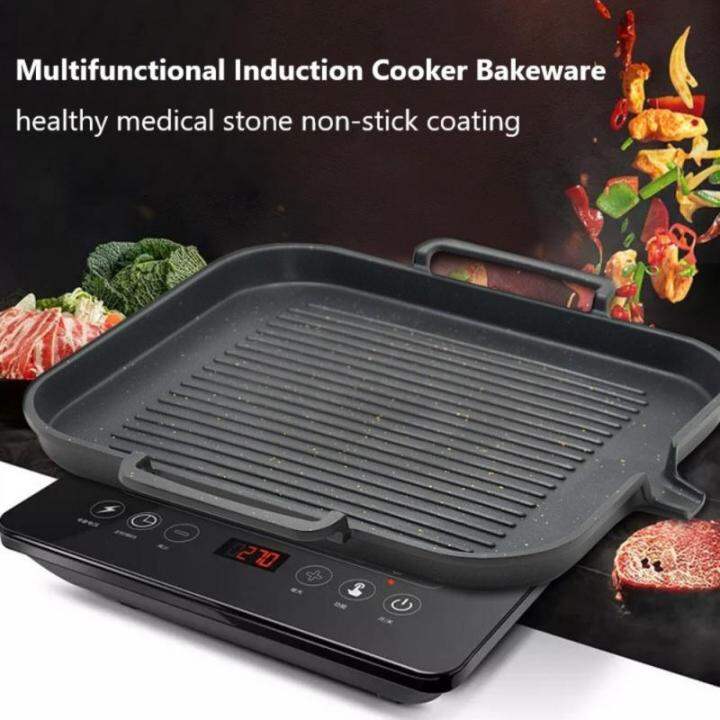 Portable Korean BBQ Grill Pan NonStick Charcoal Grill Plate Butane Gas