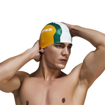 Multicolor Swimming Cap Supplies Non-Tight Hat Silicone Comfortable Printed Womens New Mens