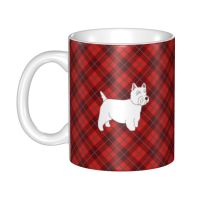 Customized Westie On Tartan Scottish Terrier Coffee Mugs DIY Plaid Scottie Dog Ceramic Tea Milk Cups