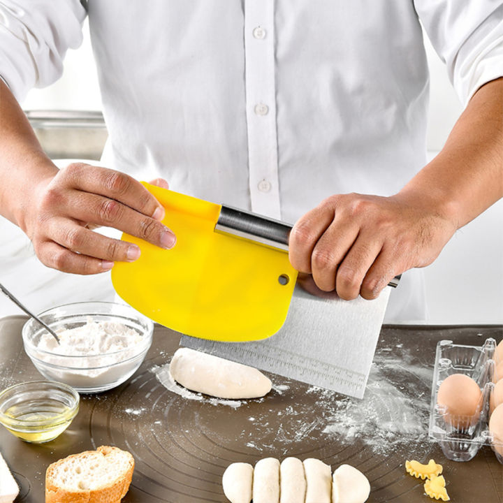 มีดโกนแป้งครัว-เครื่องตัดแป้งขนมปัง-ไม้พายเบเกอรี่พลาสติก-มีดโกนขนมปัง-อุปกรณ์เบเกอรี่ในครัวเรือน